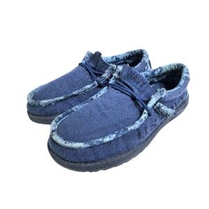 Hey Dude US Navy Camo Blue Wally Sox Mens Size 7 Military Slip On Shoes Sneakers